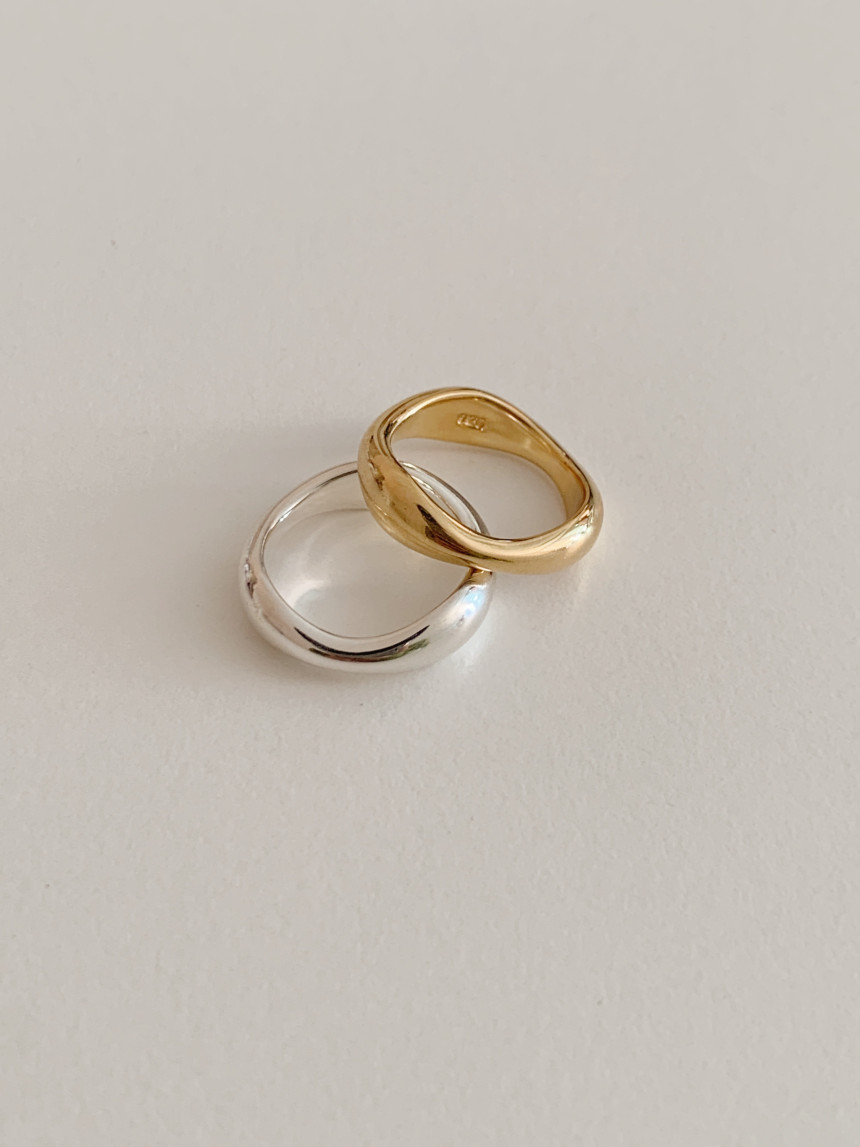 [925 silver] 루이 웨이브 은 반지 (2 color)