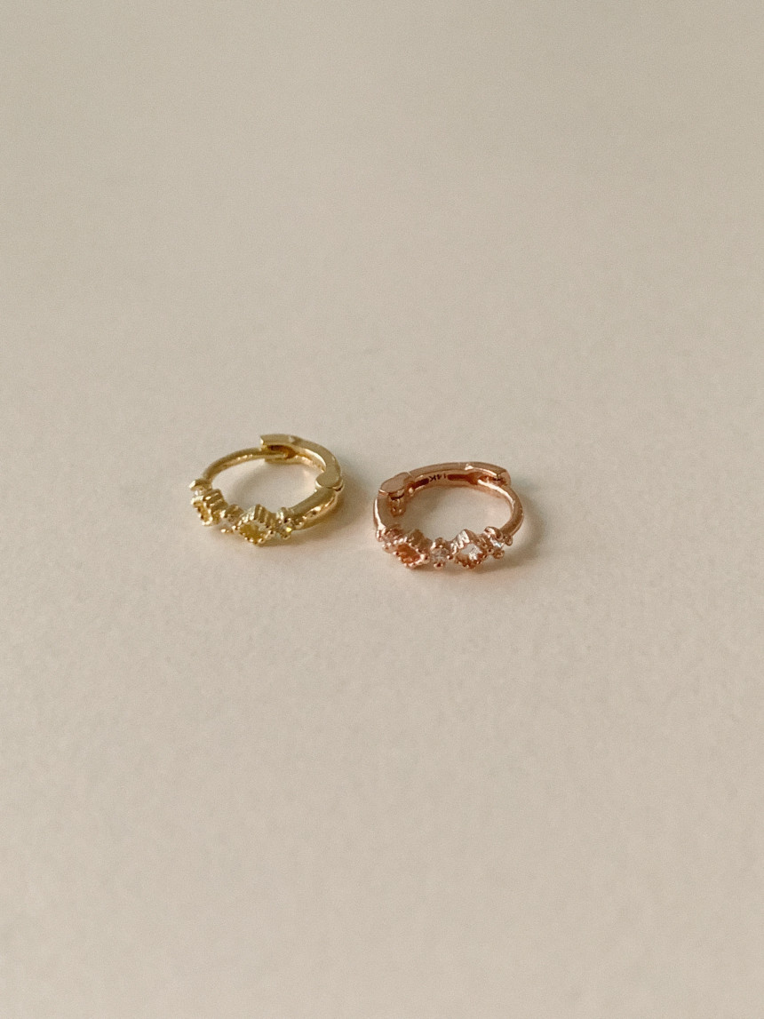 [14k gold] 셔링 원터치 귀걸이, 낱개 (2 color)
