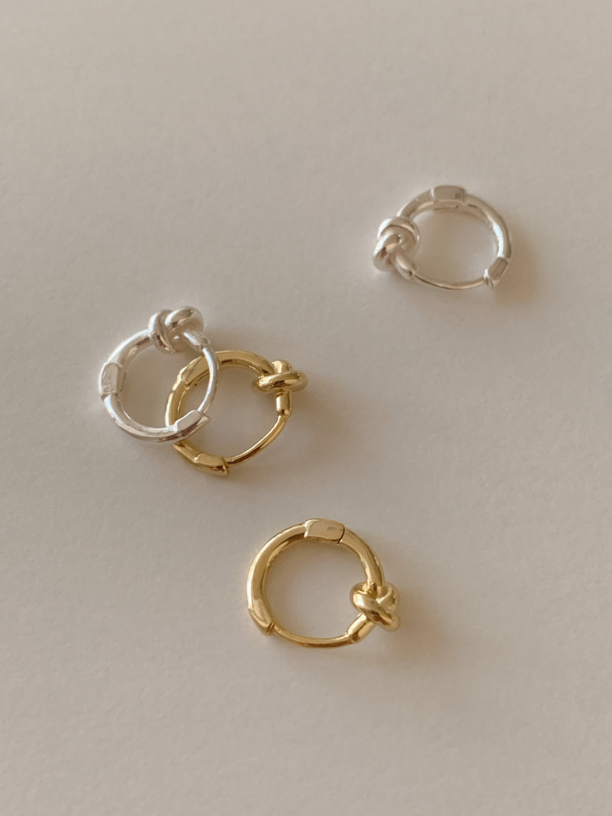 [925 silver] 언노운 원터치 귀걸이 (2 color)