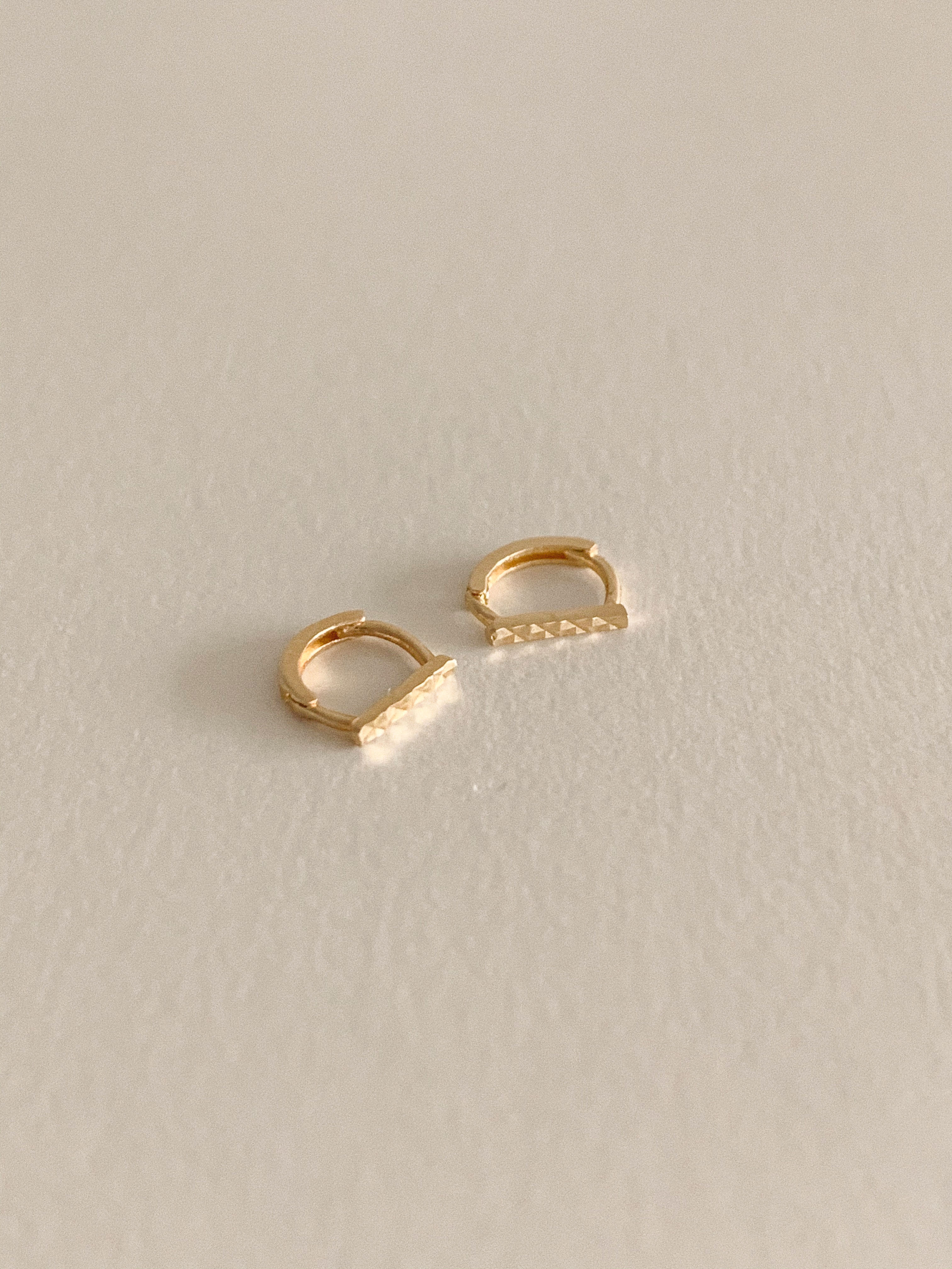 [14k gold] 타일 컷팅 원터치 귀걸이, 낱개