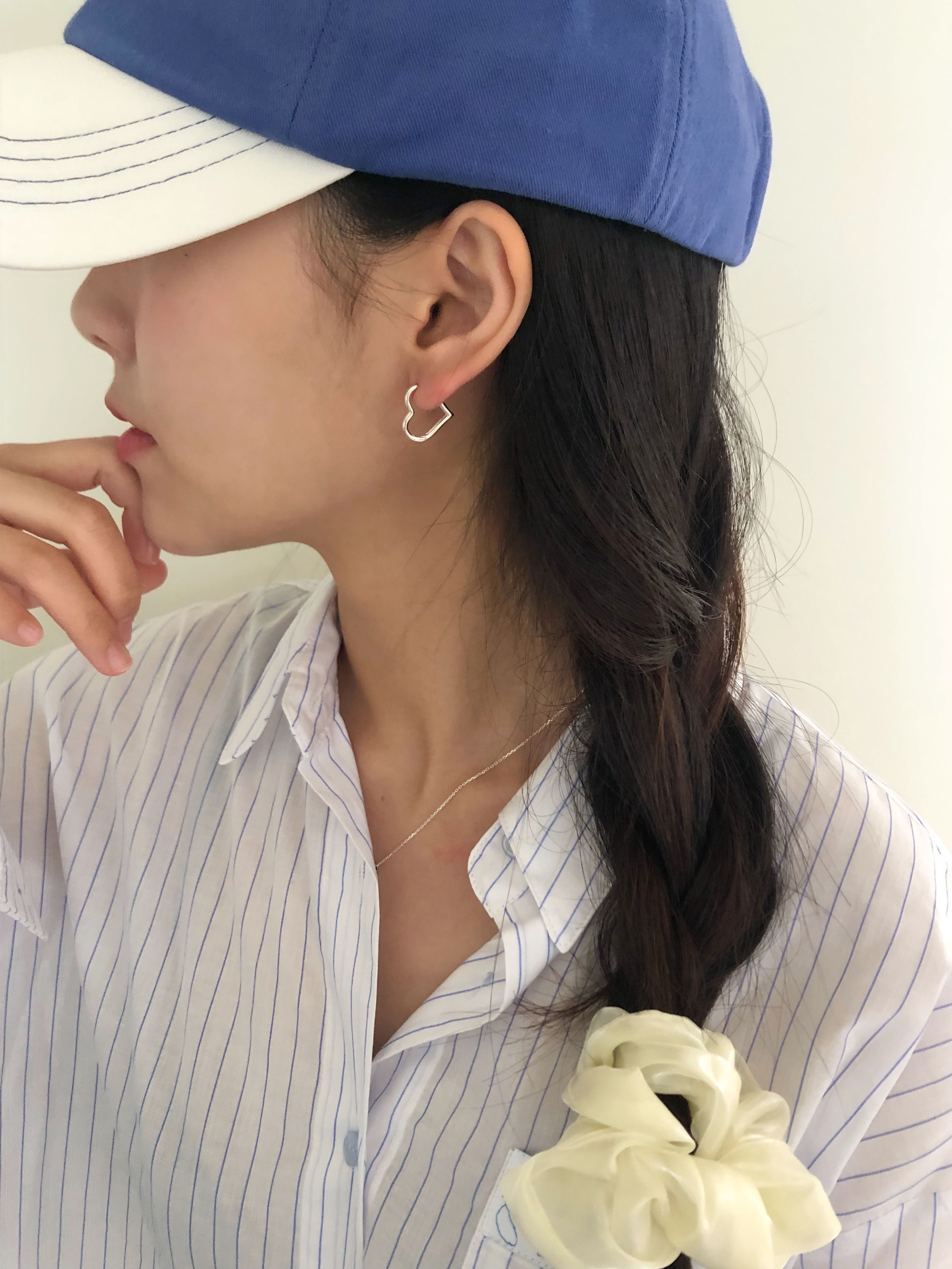 [925 silver] 러브 링 원터치 귀걸이 (3 color)