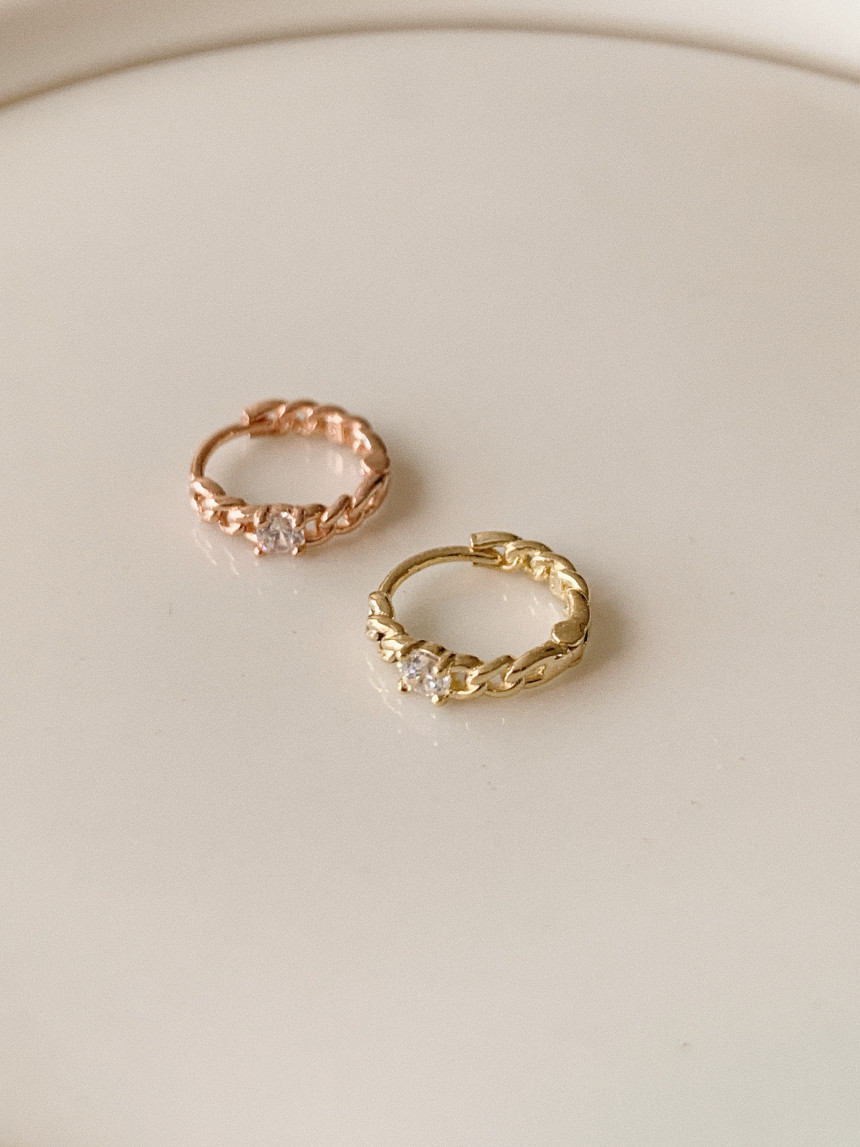 [14k gold] 클레오 원터치 귀걸이, 낱개 (2 color)