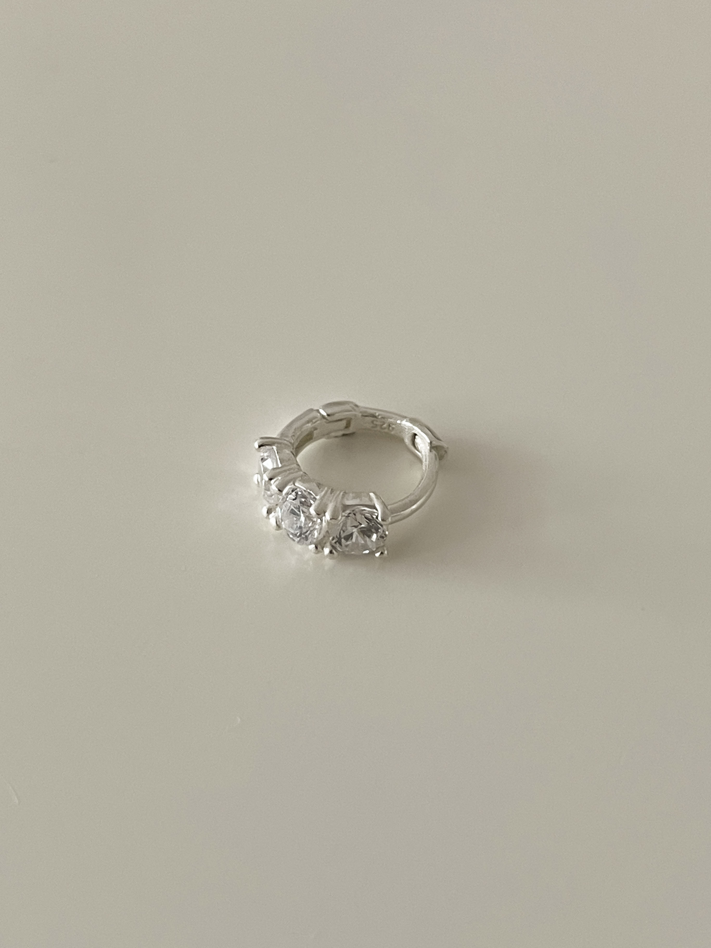 [925 silver] 마레 큐빅 원터치 귀걸이, 낱개