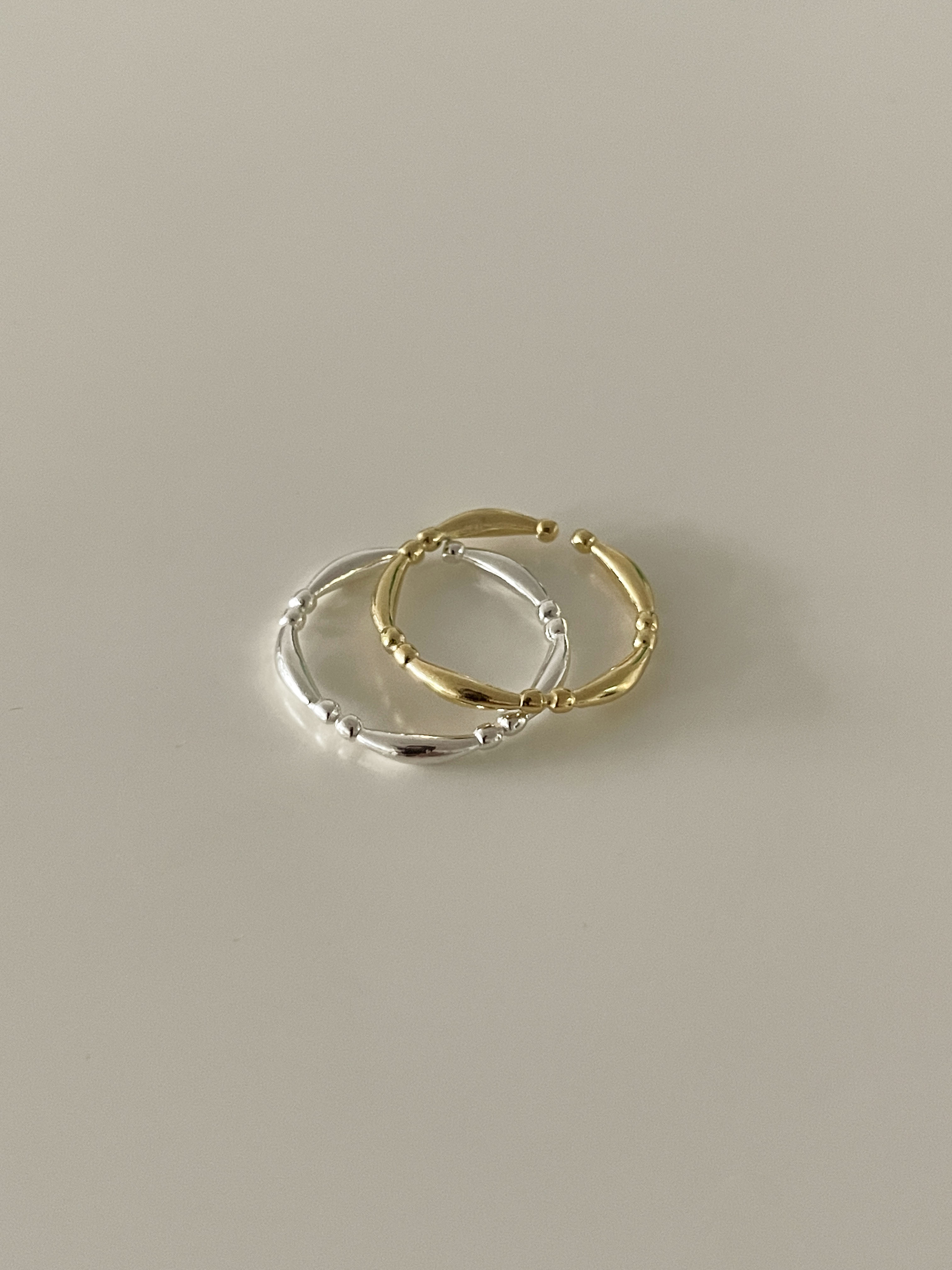 [925 silver] 커튼 프리사이즈 은 반지 (2 color)